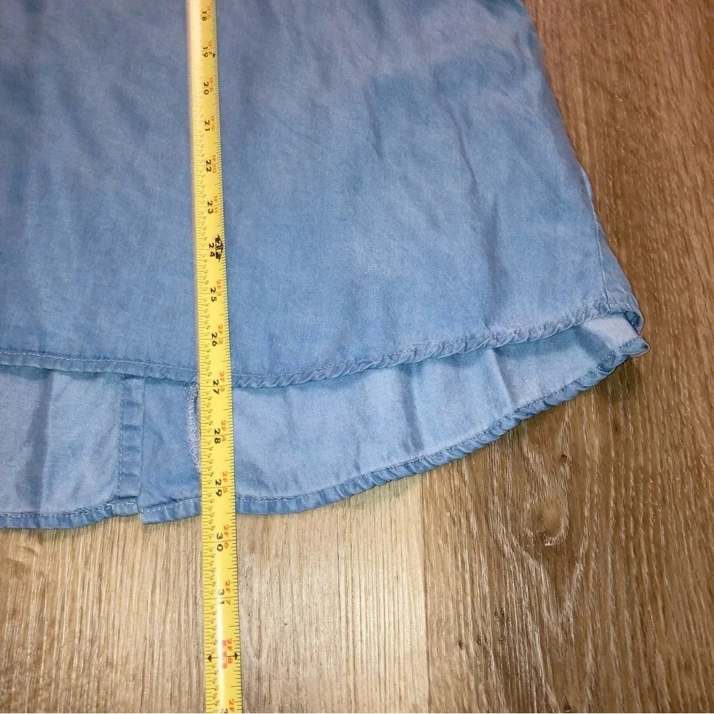 Perch by Blu Pepper Blue chambray Relaxed Blouse Size 2XL | Boho Beach Vacation - Picture 11 of 13